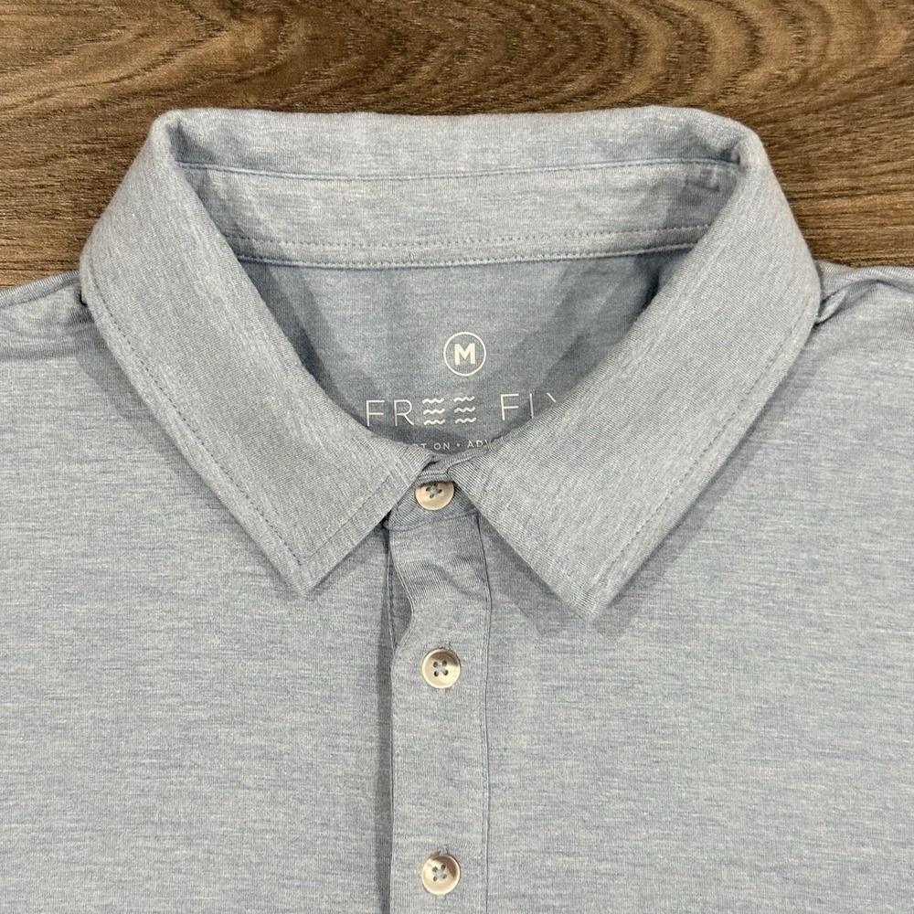 Free Fly Pullover Mens Medium Bamboo Viscose Polo Blue Fishing USA Golf